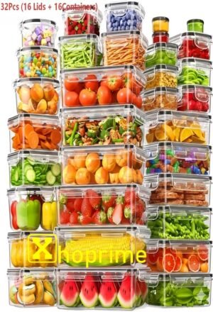 Juego de 32 Piezas de Recipientes para Almacenar Alimentos